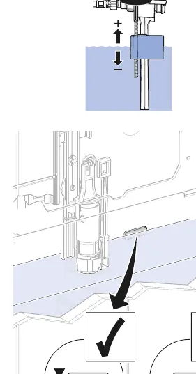 Adjusting the flush mechanism.