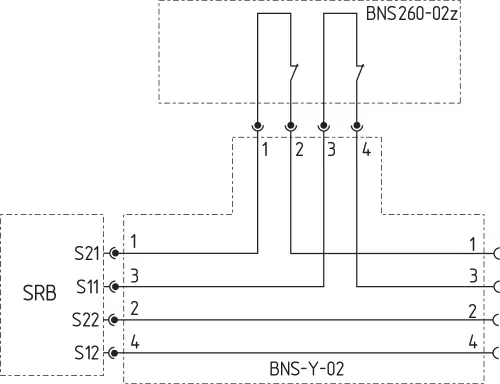Wiring diagram for BNS 260-11Z with Y-adapter