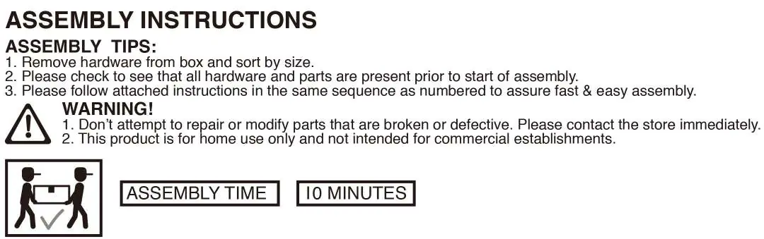 Parts and hardware identification for the 115091 Dining Table.