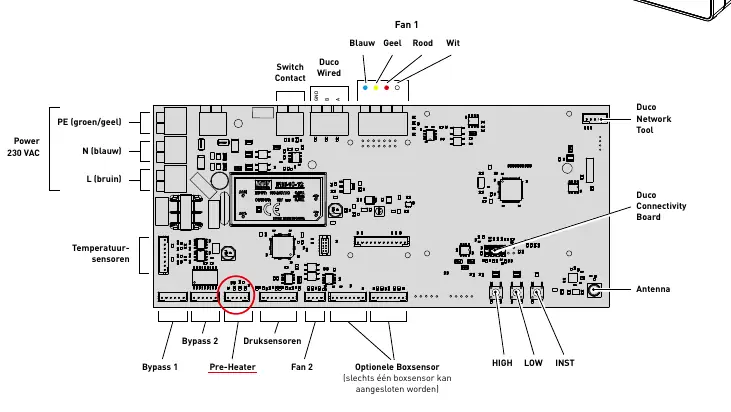 Wiring diagram for the Pre-Heater connection