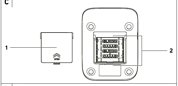 Battery compartment (Diagram C)