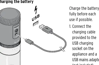 Connecting the USB charging cable