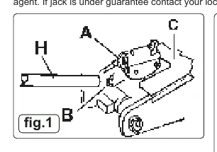 Fig 1: Handle, release valve, and jacking point