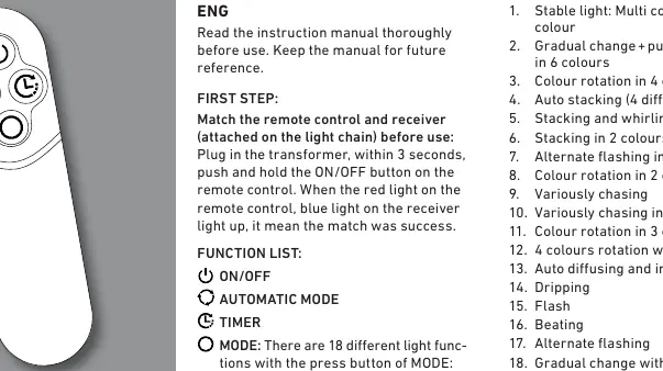 Remote control layout