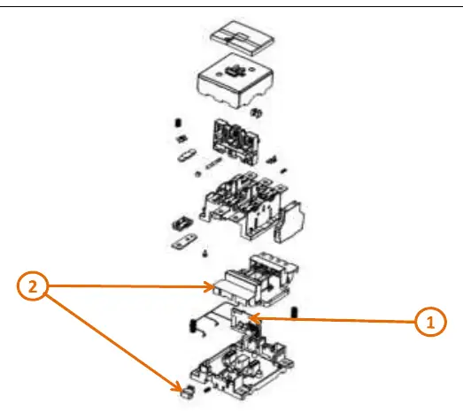 Exploded view of components for depollution