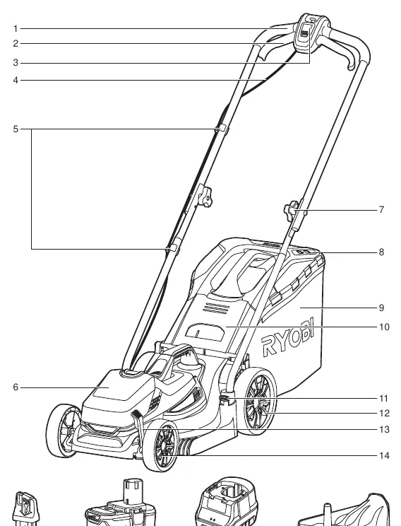 Product parts diagram.