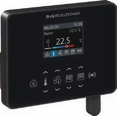 Black RYMASKON room control unit interface