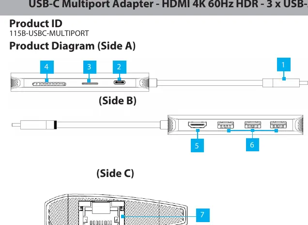 Product diagram showing ports and components