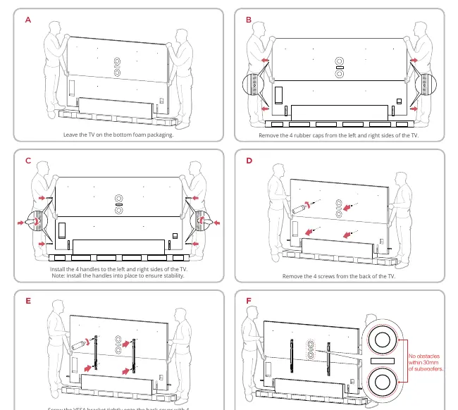 Wall mount bracket installation steps.