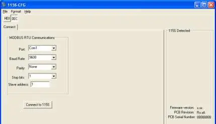 Main configuration screen