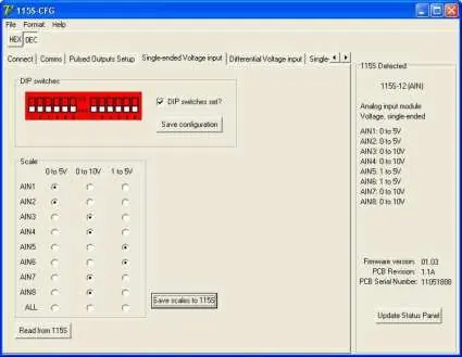 Single-ended voltage input setup page