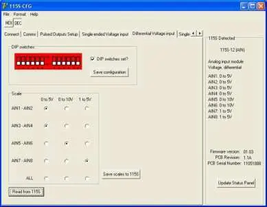 Differential voltage input setup page