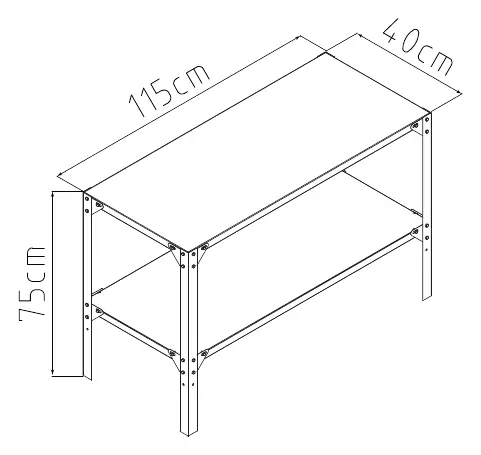 Dimensions of the assembled shelf