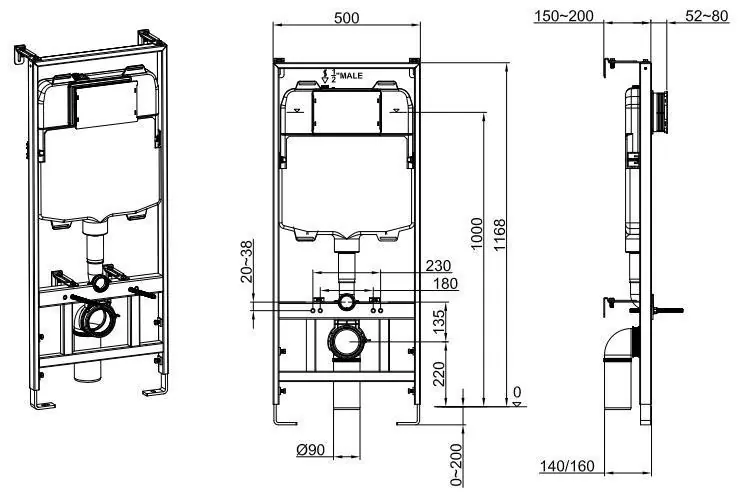Frame dimensions