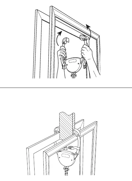 Mounting the clamp to the door frame.