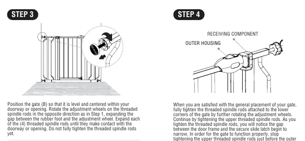 Positioning and tightening the gate