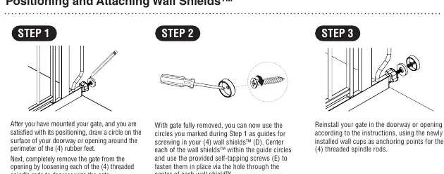 Attaching Wall Shields to the wall