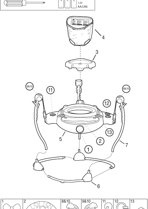 Parts list and assembly diagram