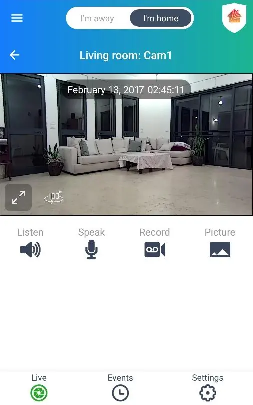 Live IP Camera view interface