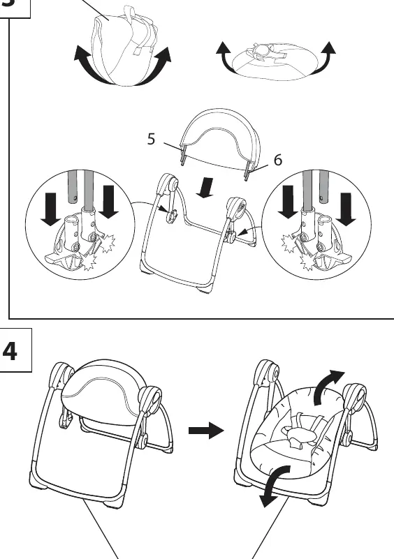 Seat and frame connection steps 3 and 4