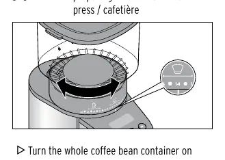 Adjusting the grinding degree