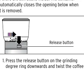 Removing the coffee bean container