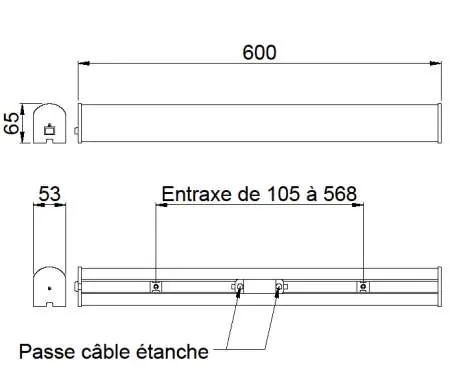 Dimensions and mounting spacing