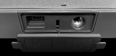 USB charging port and camera connection jack.