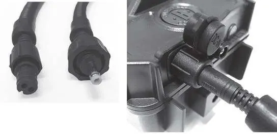 Cable connectors and connection to camera.