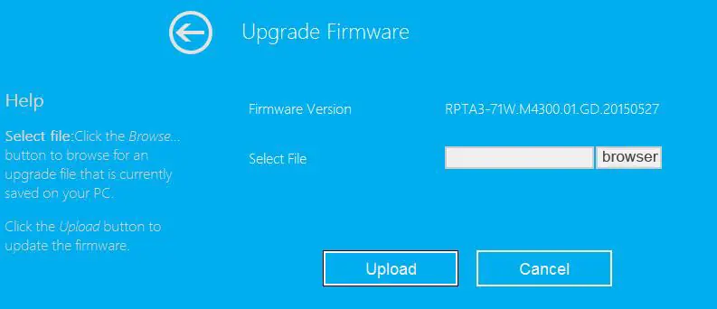 Firmware upgrade interface