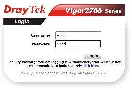 Web login screen