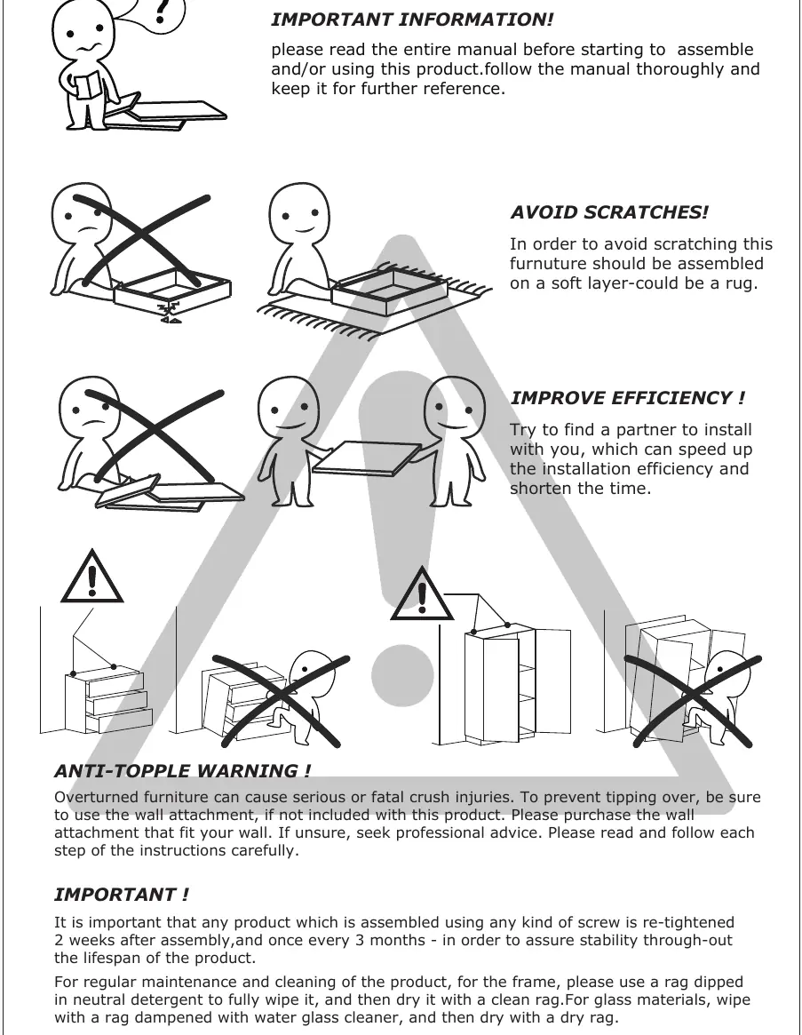 Safety warnings and assembly tips