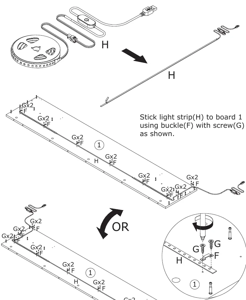 LED light strip installation