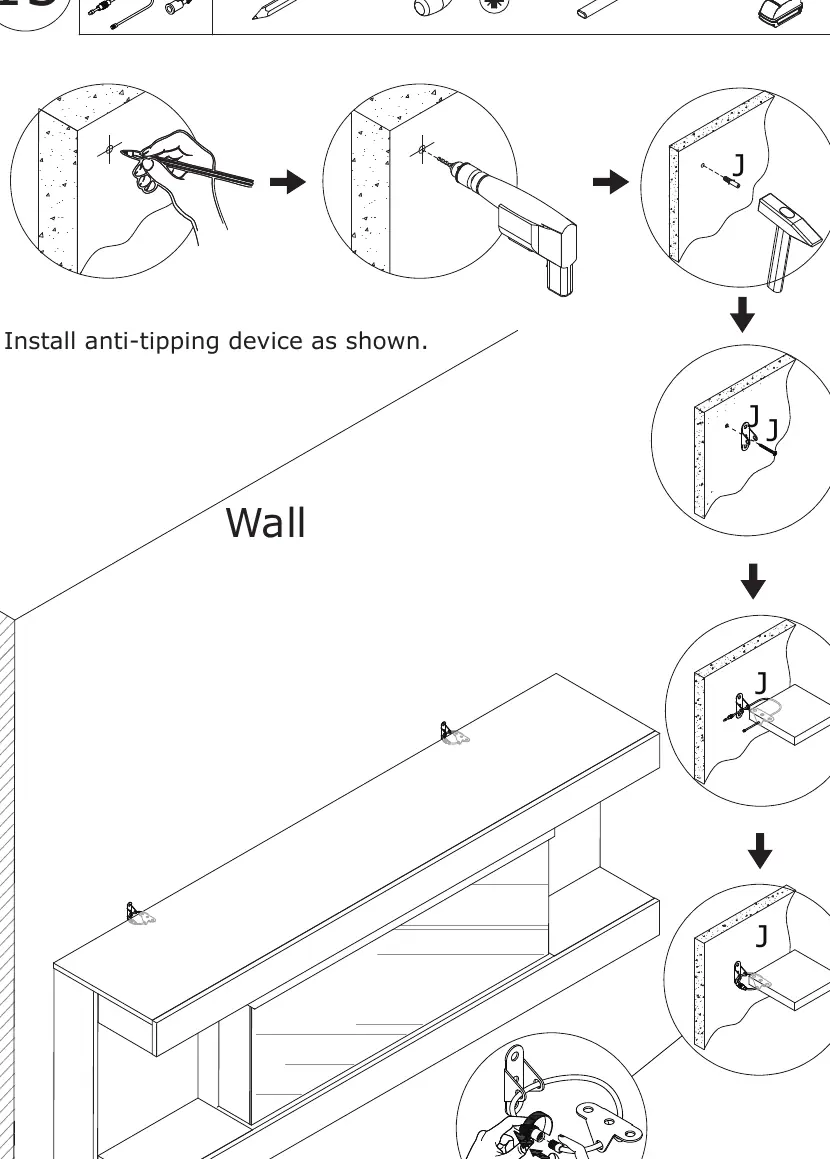 Anti-tipping device installation