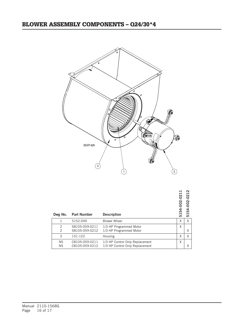 Blower Assembly Components Exploded View