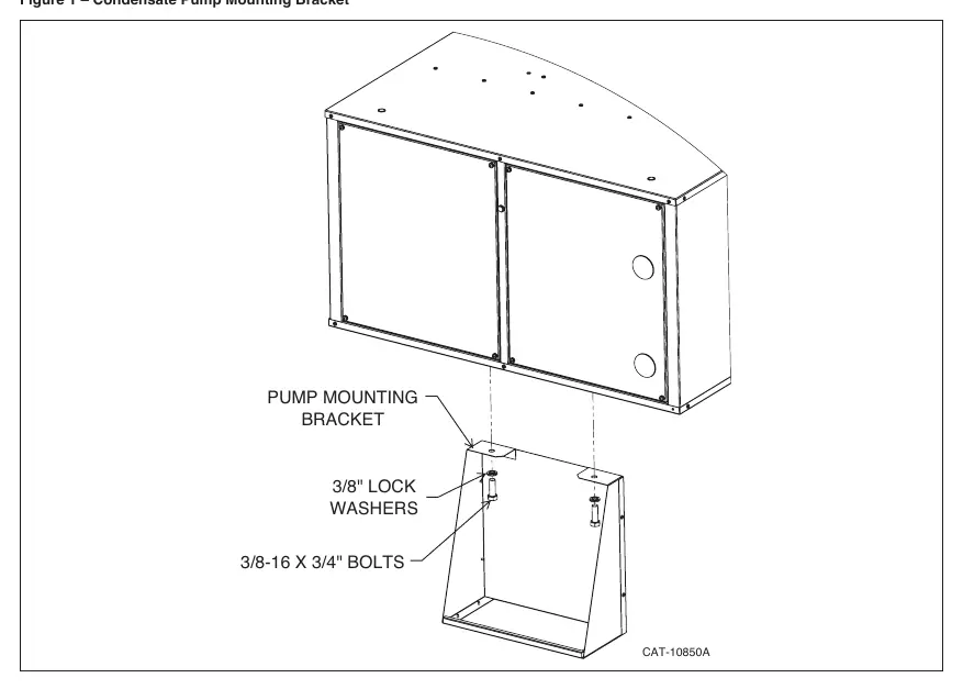 Figure 1: Condensate Pump Mounting Bracket installation diagram.