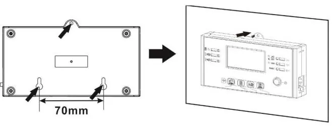 Wall mounting dimensions and points