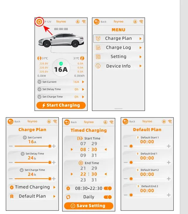 Touch screen interface and scheduling menus