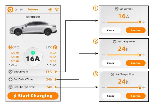 Setting current and time