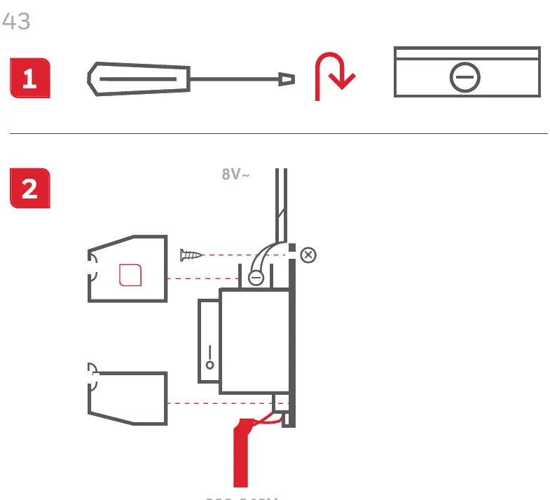 Wiring diagram and installation steps for the D743 transformer
