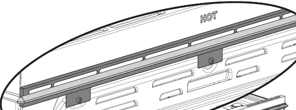 Installing the side trim strips by aligning with the range notch.