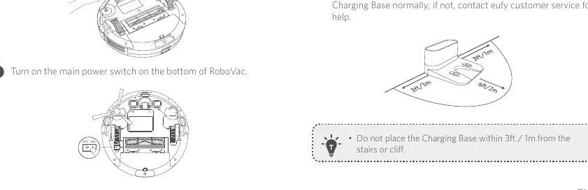 Installing side brush and turning on power
