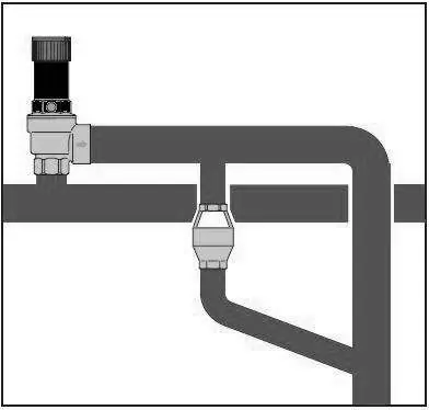 Correct installation of the safety valve and drainage.