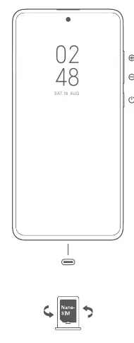 Device layout and SIM card insertion