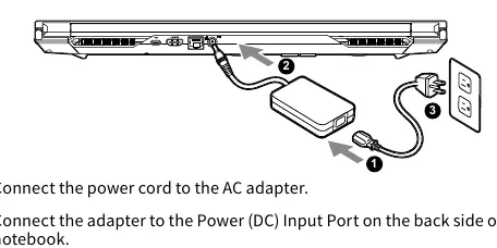 Connecting the power adapter
