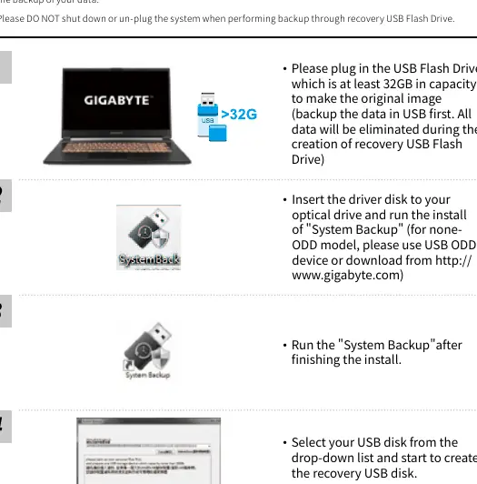 System Backup steps