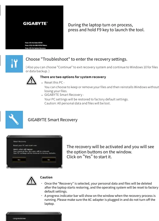 Windows 10 Recovery steps