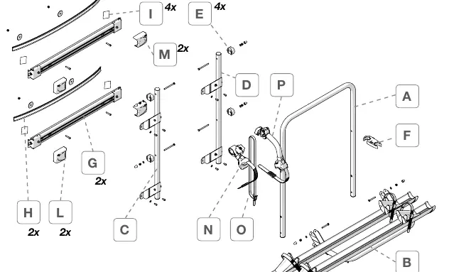 Exploded view of the Carry-Bike components