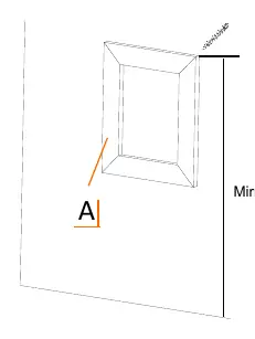 Step 1: Marking the mirror height on the wall.