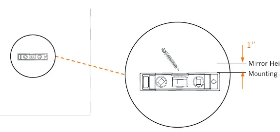 Step 2: Using a level to mark the mounting screw height.